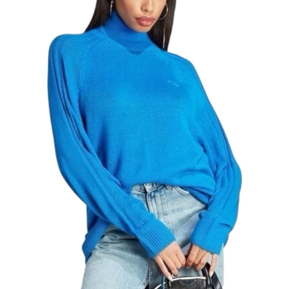 New ADIDAS ORIGINALS Women’s Wool Blend Blue Version Knit Sweater IL8535 Sz S - Picture 15 of 15